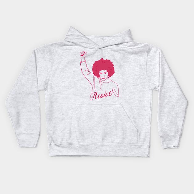 Resist - Powerful Woman 1 Kids Hoodie by Booneb